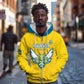 Custom Afro Rwanda Football Zip Hoodie Go Wasps