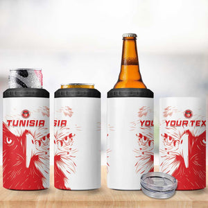 Custom Tunisia Football 4 in 1 Can Cooler Tumbler Go Champions