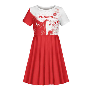 Custom Tunisia Football Kid Short Sleeve Dress Go Champions