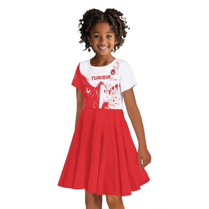 Custom Tunisia Football Kid Short Sleeve Dress Go Champions