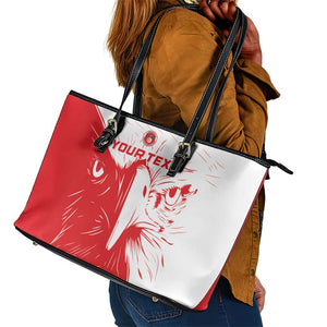 Custom Tunisia Football Leather Tote Bag Go Champions