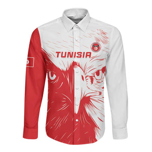 Custom Tunisia Football Long Sleeve Button Shirt Go Champions