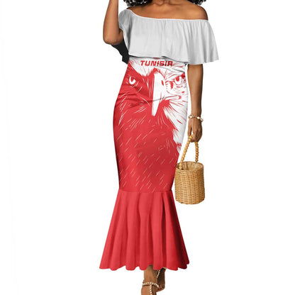 Custom Tunisia Football Mermaid Dress Go Champions