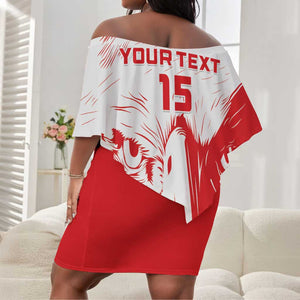 Custom Tunisia Football Off Shoulder Short Dress Go Champions