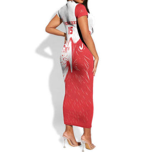 Custom Tunisia Football Short Sleeve Bodycon Dress Go Champions