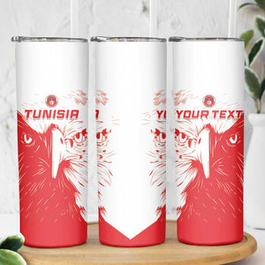 Custom Tunisia Football Skinny Tumbler Go Champions