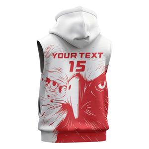 Custom Tunisia Football Sleeveless Hoodie Go Champions - African Pride