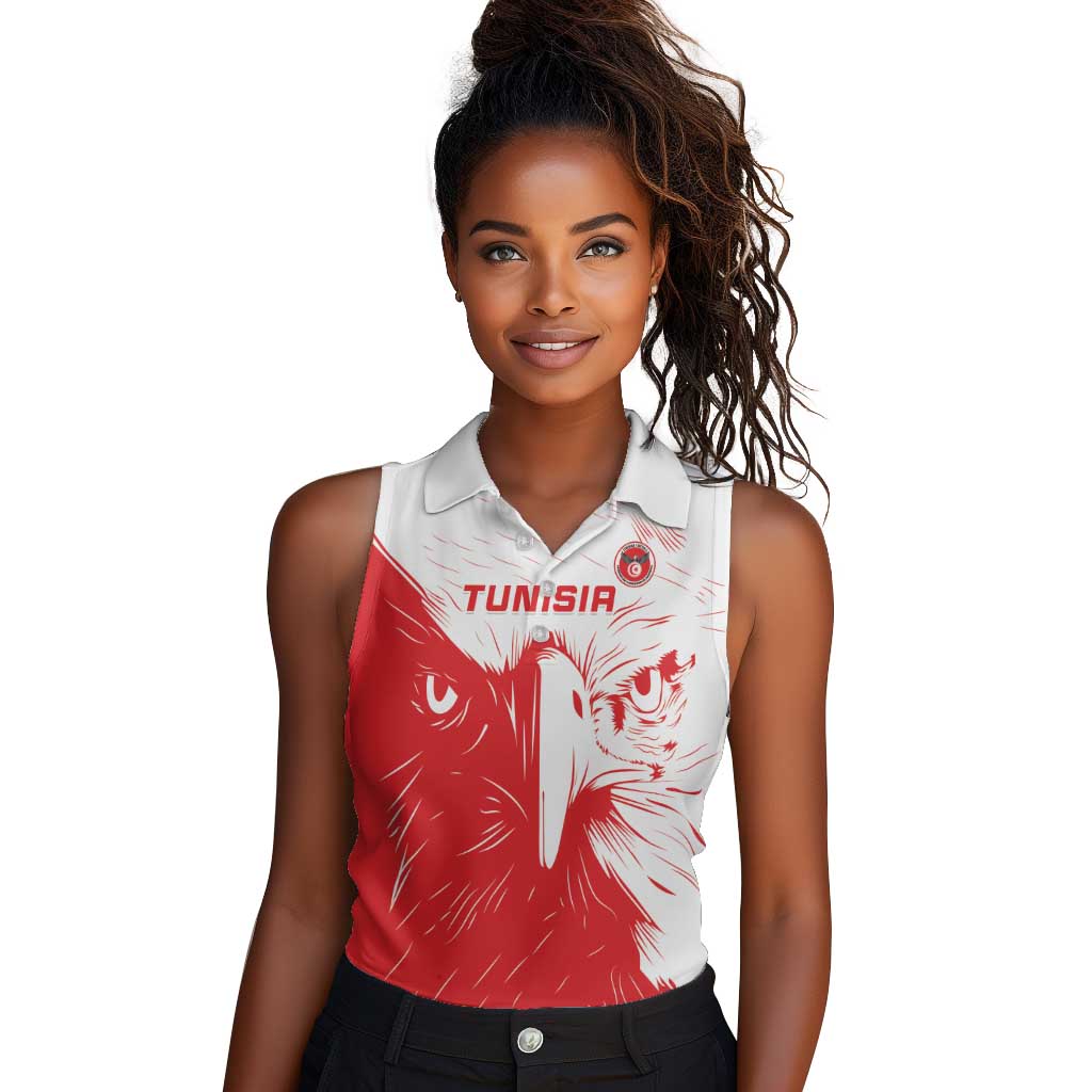 Custom Tunisia Football Women Sleeveless Polo Shirt Go Champions