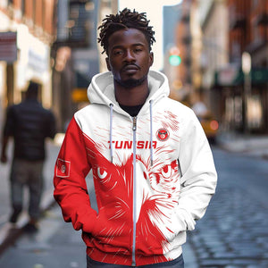 Custom Tunisia Football Zip Hoodie Go Champions