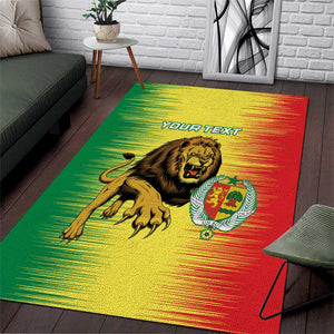 Custom Afro Senegal Football Area Rug Lions of Teranga - Flag Style