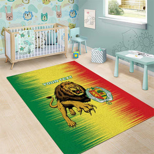 Custom Afro Senegal Football Area Rug Lions of Teranga - Flag Style