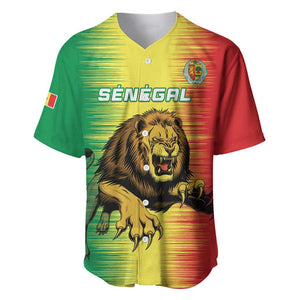 Custom Afro Senegal Football Baseball Jersey Lions of Teranga - Flag Style