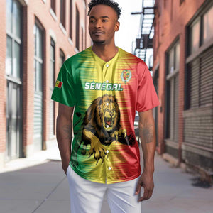 Custom Afro Senegal Football Baseball Jersey Lions of Teranga - Flag Style