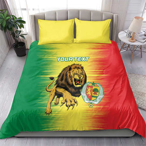 Custom Afro Senegal Football Bedding Set Lions of Teranga - Flag Style