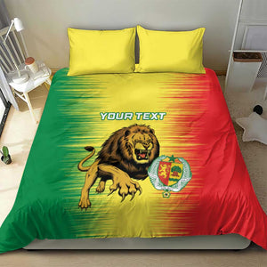 Custom Afro Senegal Football Bedding Set Lions of Teranga - Flag Style