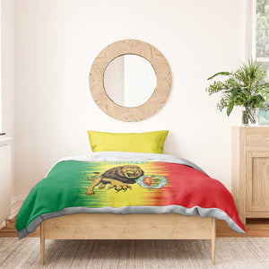 Custom Afro Senegal Football Bedding Set Lions of Teranga - Flag Style