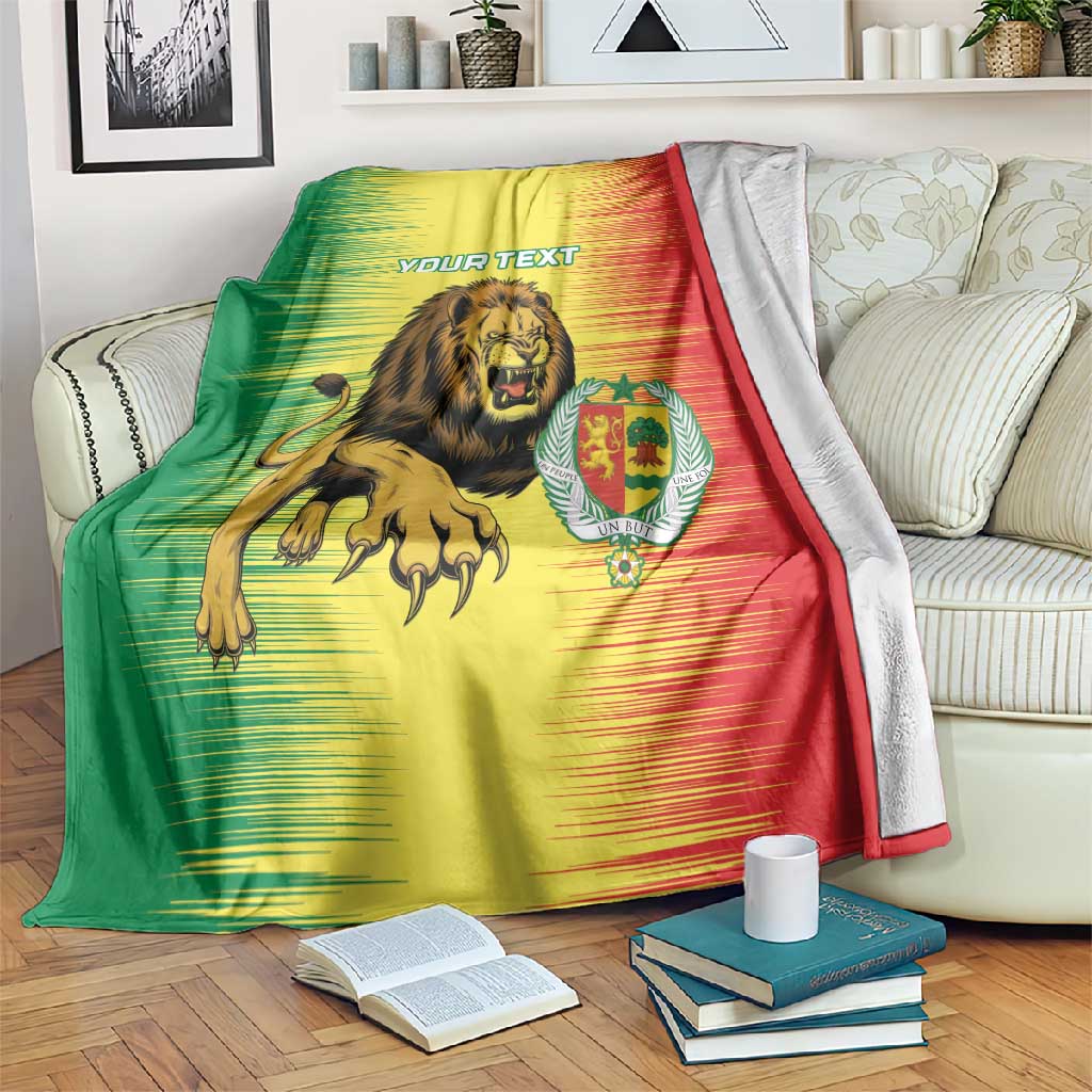 Custom Afro Senegal Football Blanket Lions of Teranga - Flag Style