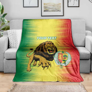 Custom Afro Senegal Football Blanket Lions of Teranga - Flag Style