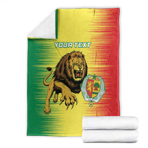 Custom Afro Senegal Football Blanket Lions of Teranga - Flag Style