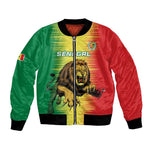 Custom Afro Senegal Football Bomber Jacket Lions of Teranga - Flag Style