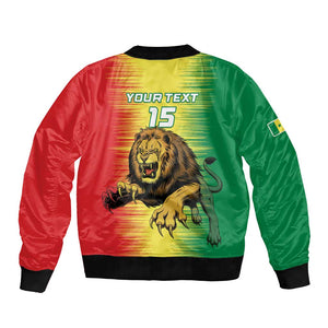 Custom Afro Senegal Football Bomber Jacket Lions of Teranga - Flag Style