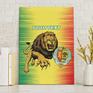 Custom Afro Senegal Football Canvas Wall Art Lions of Teranga - Flag Style