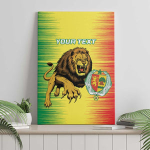 Custom Afro Senegal Football Canvas Wall Art Lions of Teranga - Flag Style