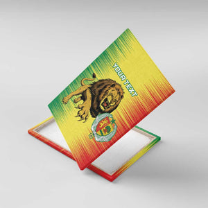 Custom Afro Senegal Football Canvas Wall Art Lions of Teranga - Flag Style