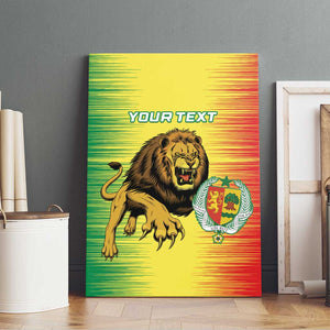 Custom Afro Senegal Football Canvas Wall Art Lions of Teranga - Flag Style