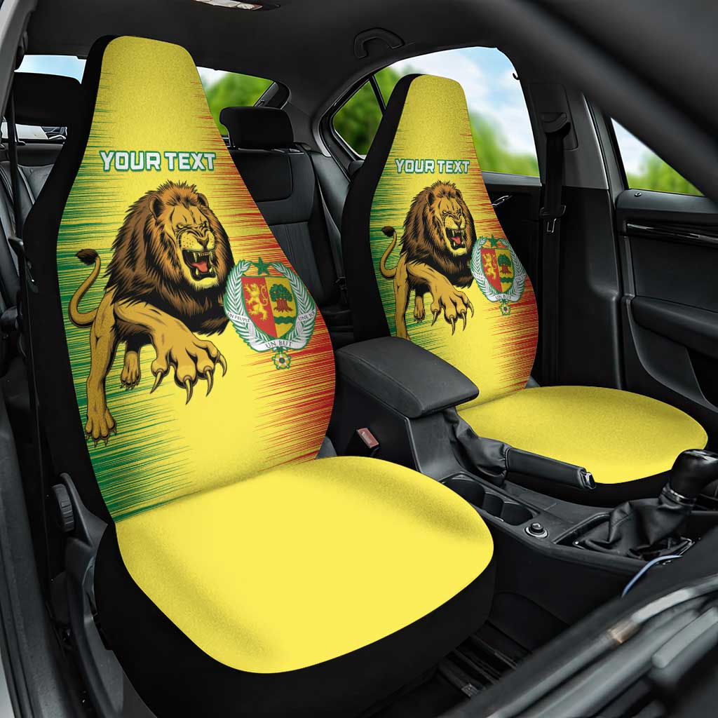 Custom Afro Senegal Football Car Seat Cover Lions of Teranga - Flag Style