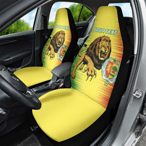 Custom Afro Senegal Football Car Seat Cover Lions of Teranga - Flag Style