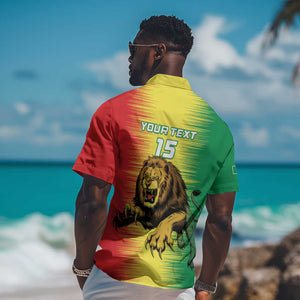 Custom Afro Senegal Football Hawaiian Shirt Lions of Teranga - Flag Style