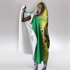 Custom Afro Senegal Football Hooded Blanket Lions of Teranga - Flag Style