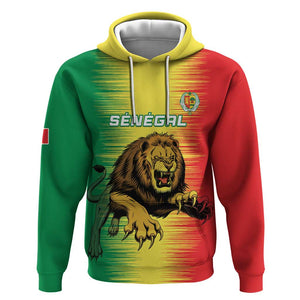 Custom Afro Senegal Football Hoodie Lions of Teranga - Flag Style