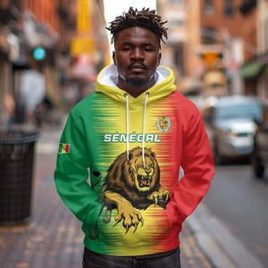 Custom Afro Senegal Football Hoodie Lions of Teranga - Flag Style