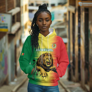 Custom Afro Senegal Football Hoodie Lions of Teranga - Flag Style