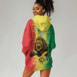 Custom Afro Senegal Football Hoodie Dress Lions of Teranga - Flag Style