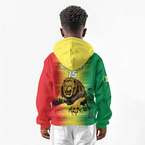 Custom Afro Senegal Football Kid Hoodie Lions of Teranga - Flag Style