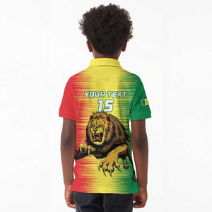 Custom Afro Senegal Football Kid Polo Shirt Lions of Teranga - Flag Style