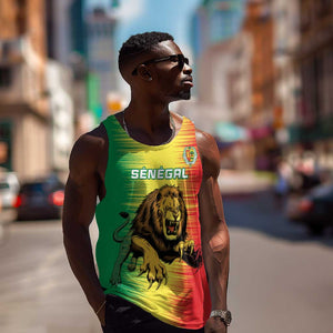 Custom Afro Senegal Football Men Tank Top Lions of Teranga - Flag Style