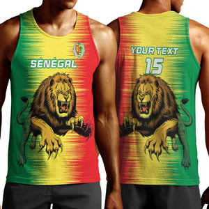 Custom Afro Senegal Football Men Tank Top Lions of Teranga - Flag Style