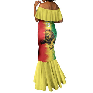 Custom Afro Senegal Football Mermaid Dress Lions of Teranga - Flag Style