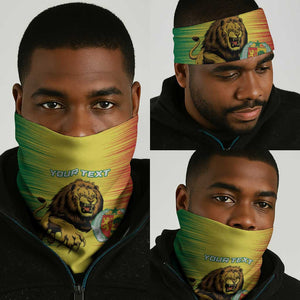 Custom Afro Senegal Football Neck Gaiter Lions of Teranga - Flag Style LT15