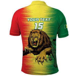 Custom Afro Senegal Football Polo Shirt Lions of Teranga - Flag Style