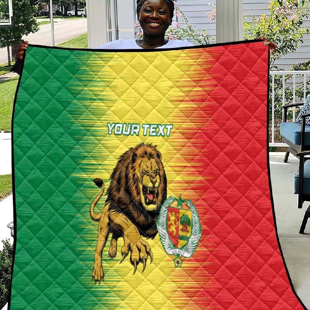 Custom Afro Senegal Football Quilt Lions of Teranga - Flag Style