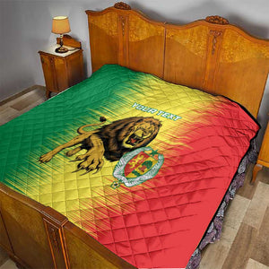 Custom Afro Senegal Football Quilt Lions of Teranga - Flag Style