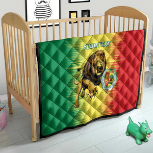 Custom Afro Senegal Football Quilt Lions of Teranga - Flag Style