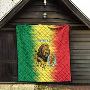 Custom Afro Senegal Football Quilt Lions of Teranga - Flag Style