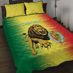 Custom Afro Senegal Football Quilt Bed Set Lions of Teranga - Flag Style