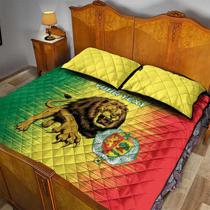 Custom Afro Senegal Football Quilt Bed Set Lions of Teranga - Flag Style